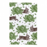 Rabbit & Cabbage Print Tea Towel Thornback & Peel